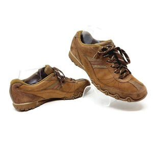 Skechers Womens Athletic Shoes Brown 49015 Leather Lace Up Memory Foam 8M